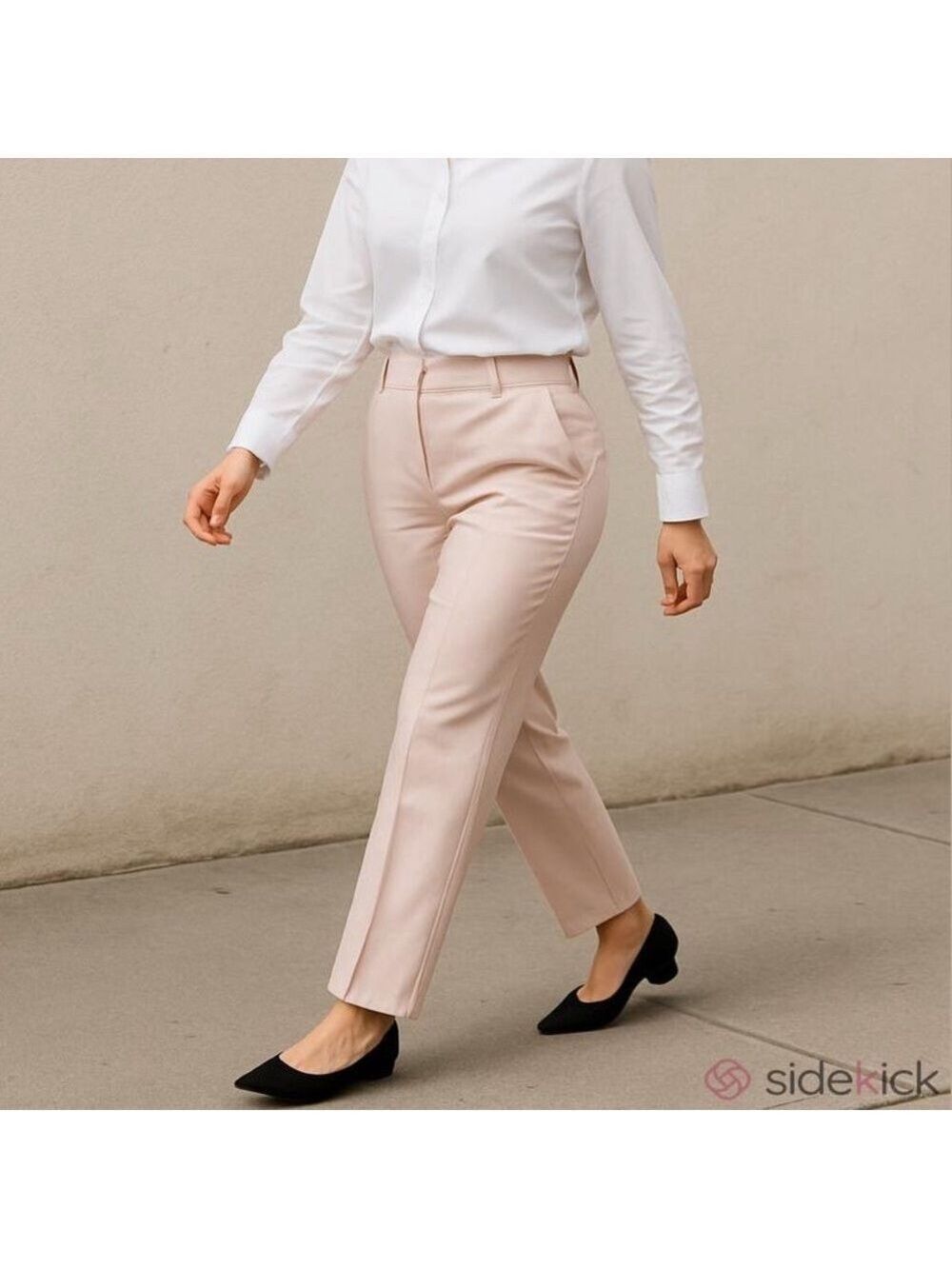 90s ELLEN TRACY BLUSH PINK MID-RISE CASUAL COTTON BLEND PANT CASUAL PLUS SZ 16